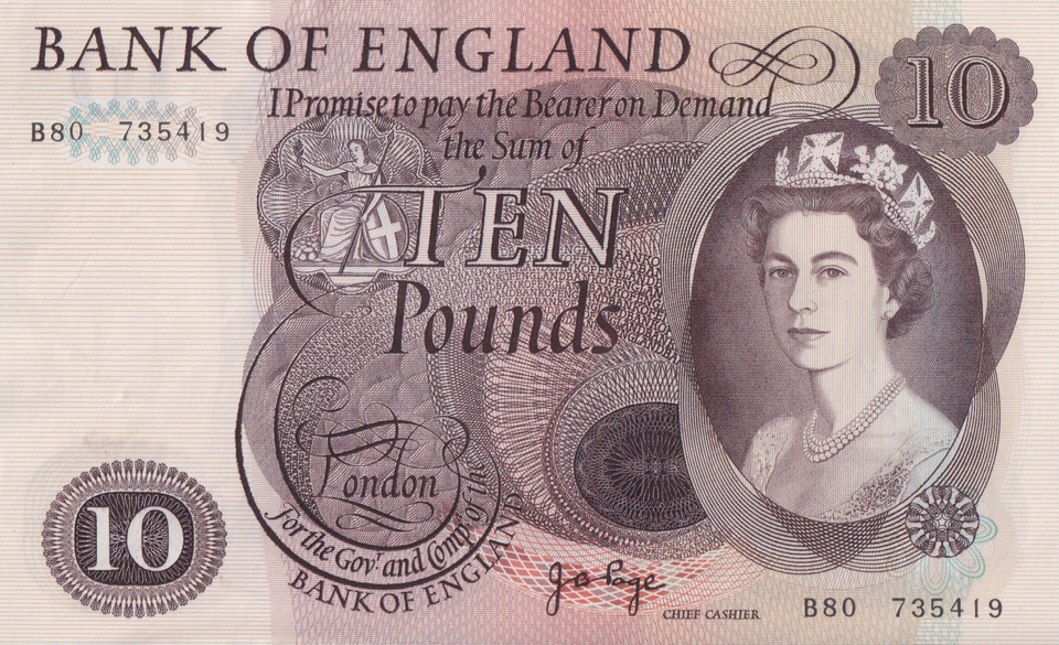 TEN POUNDS BANKNOTE PAGE REF £10-15 ( AUNC )