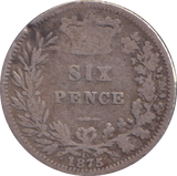 1875 SIXPENCE ( FINE )