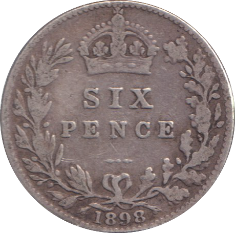 1898 SIXPENCE ( FINE )