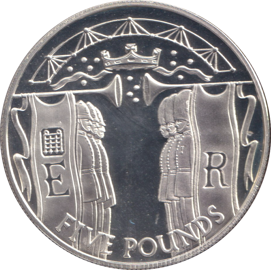 2002 SILVER PROOF FIVE POUNDS ALDERNEY