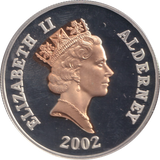 2002 SILVER PROOF FIVE POUNDS ALDERNEY