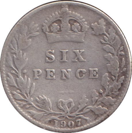 1907 SIXPENCE ( FINE )