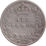 1907 SIXPENCE ( FINE )