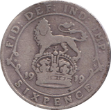 1919 SIXPENCE ( FINE )