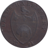 1791 HALFPENNY TOKEN LEEDS BISHOP