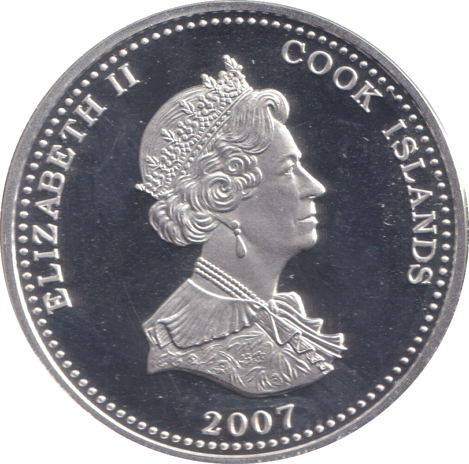 2007 SILVER PROOF ONE DOLLAR COOK ISLANDS