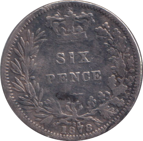 1878 SIXPENCE ( GF )