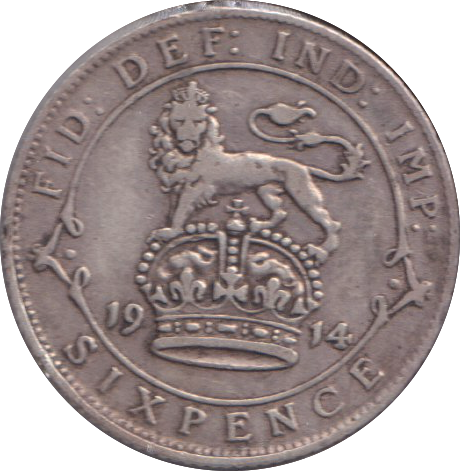 1914 SIXPENCE ( GF )