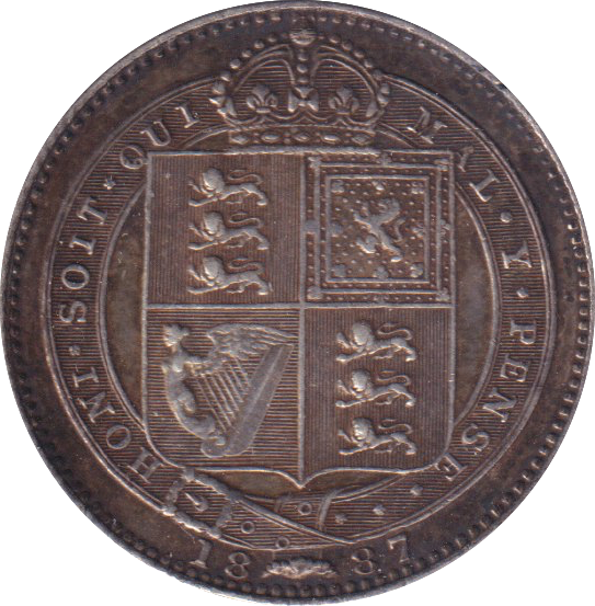 1887 SHILLING (VF)