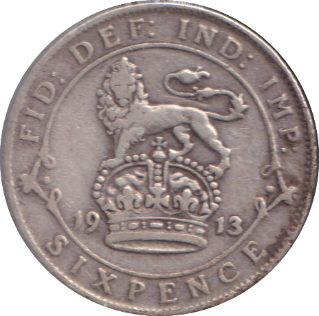 1913 SIXPENCE ( GF )