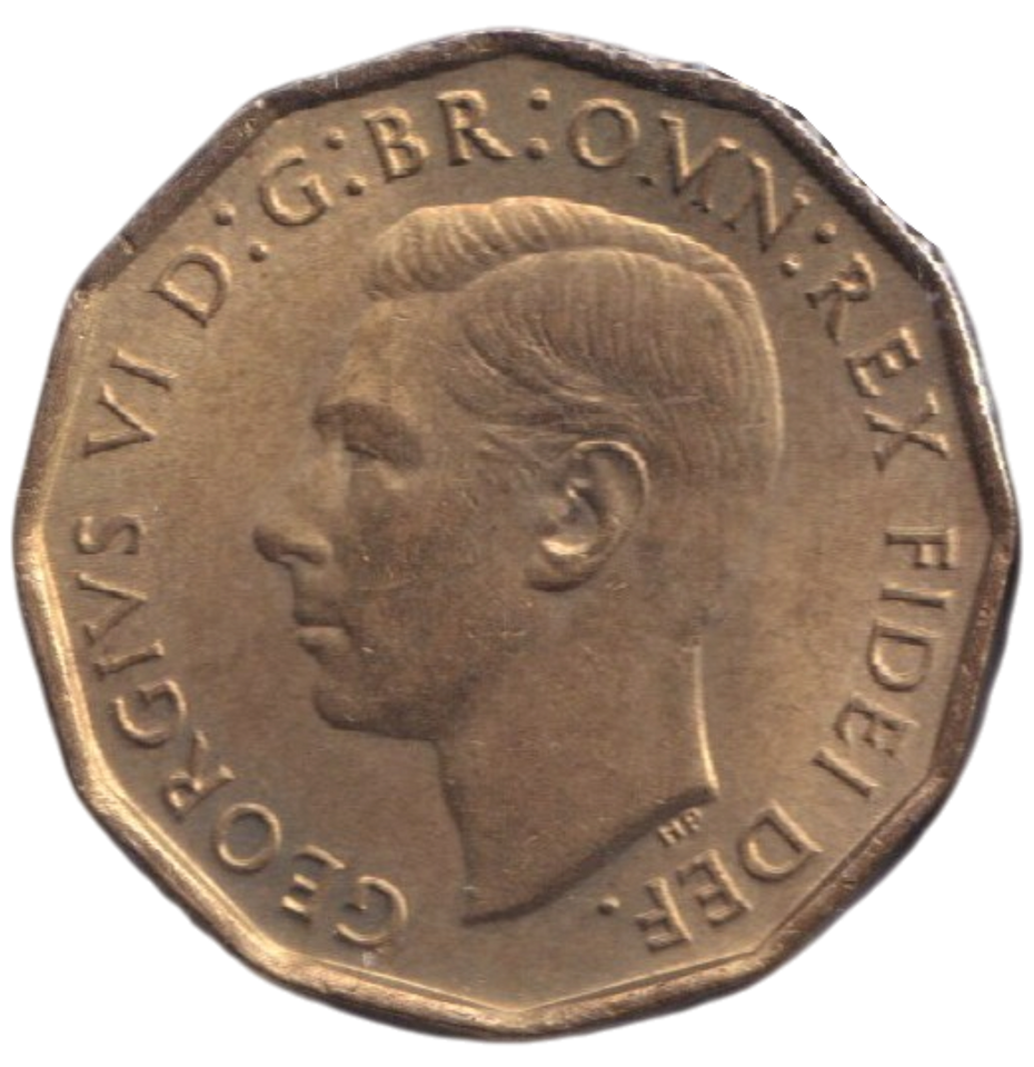 1952 BRASS THREEPENCE ( UNC )