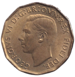 1952 BRASS THREEPENCE ( UNC )