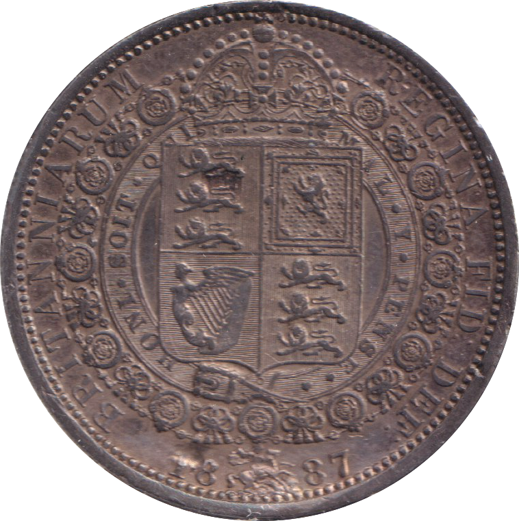 1887 HALF CROWN ( GVF )