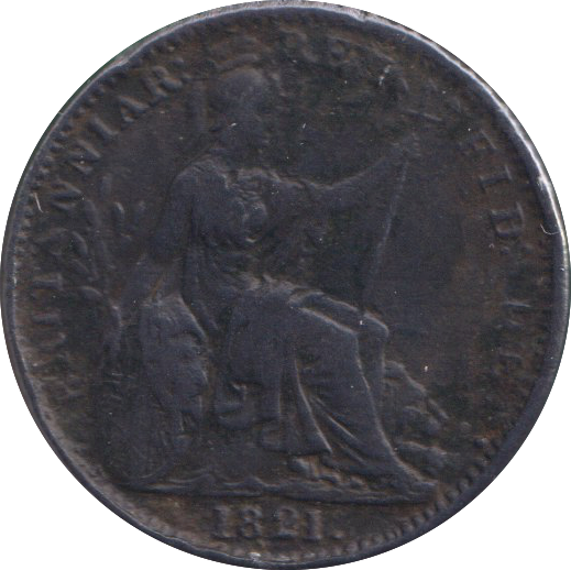 1821 FARTHING ( FINE )