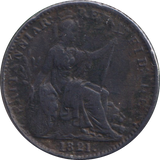 1821 FARTHING ( FINE )
