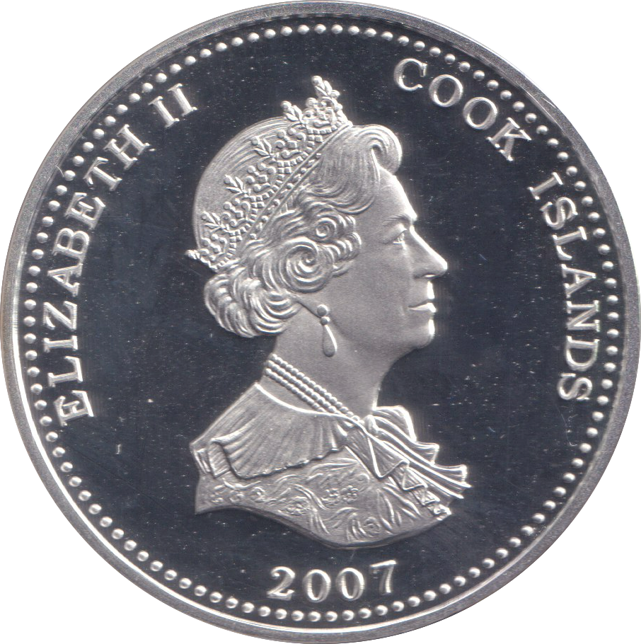 2007 SILVER PROOF ONE DOLLAR COOK ISLANDS