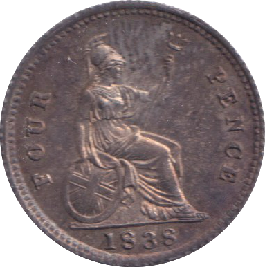 1838 FOURPENCE ( AUNC )