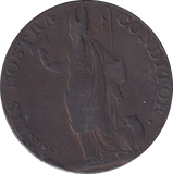 1791 HALFPENNY TOKEN LEEDS BISHOP