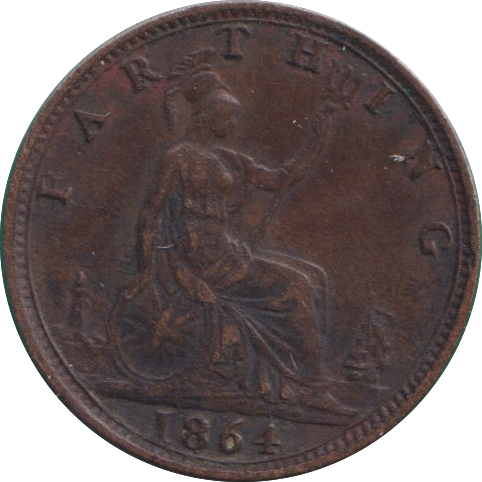 1864 FARTHING ( VF )