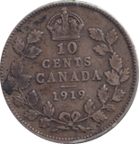 1919 SILVER 10 CENTS CANADA