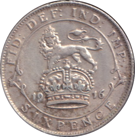 1916 SIXPENCE ( GVF )