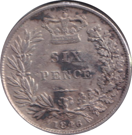 1846 SIXPENCE ( GVF )