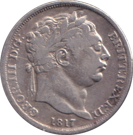 1817 SIXPENCE ( VF )