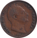 1831 FARTHING ( FINE )