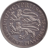 1928 SILVER 45 PIASTRES CYPRUS