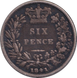 1841 SIXPENCE ( GF )