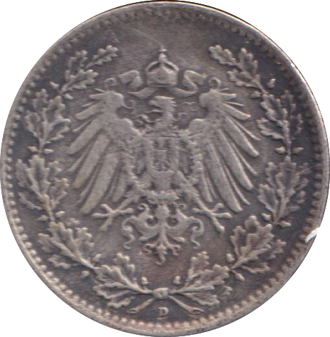 1917 SILVER 1/2 MARK GERMAN