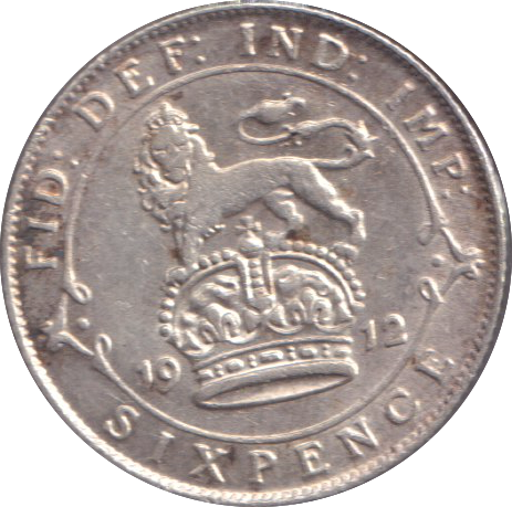 1912 SIXPENCE ( VF )
