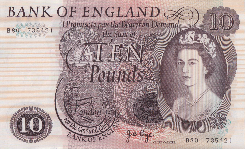 TEN POUNDS BANKNOTE PAGE REF £10-20 ( AUNC )