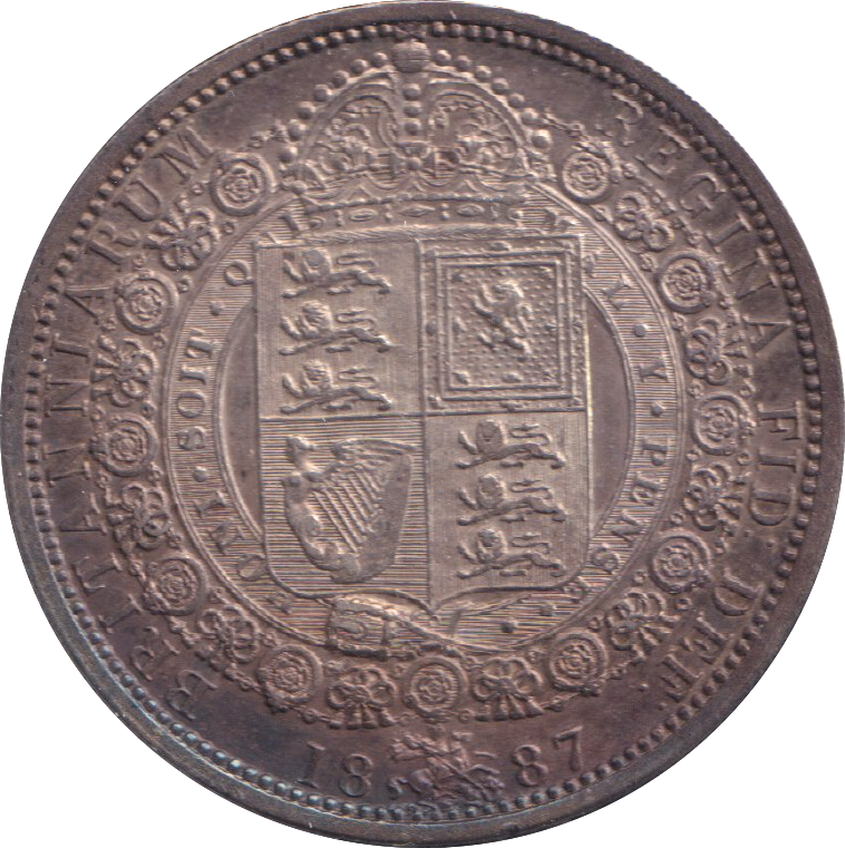 1887 HALF CROWN ( EF )