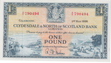 1958 ONE POUND SCOTLAND BANKNOTE FIRST RUN REF-1865