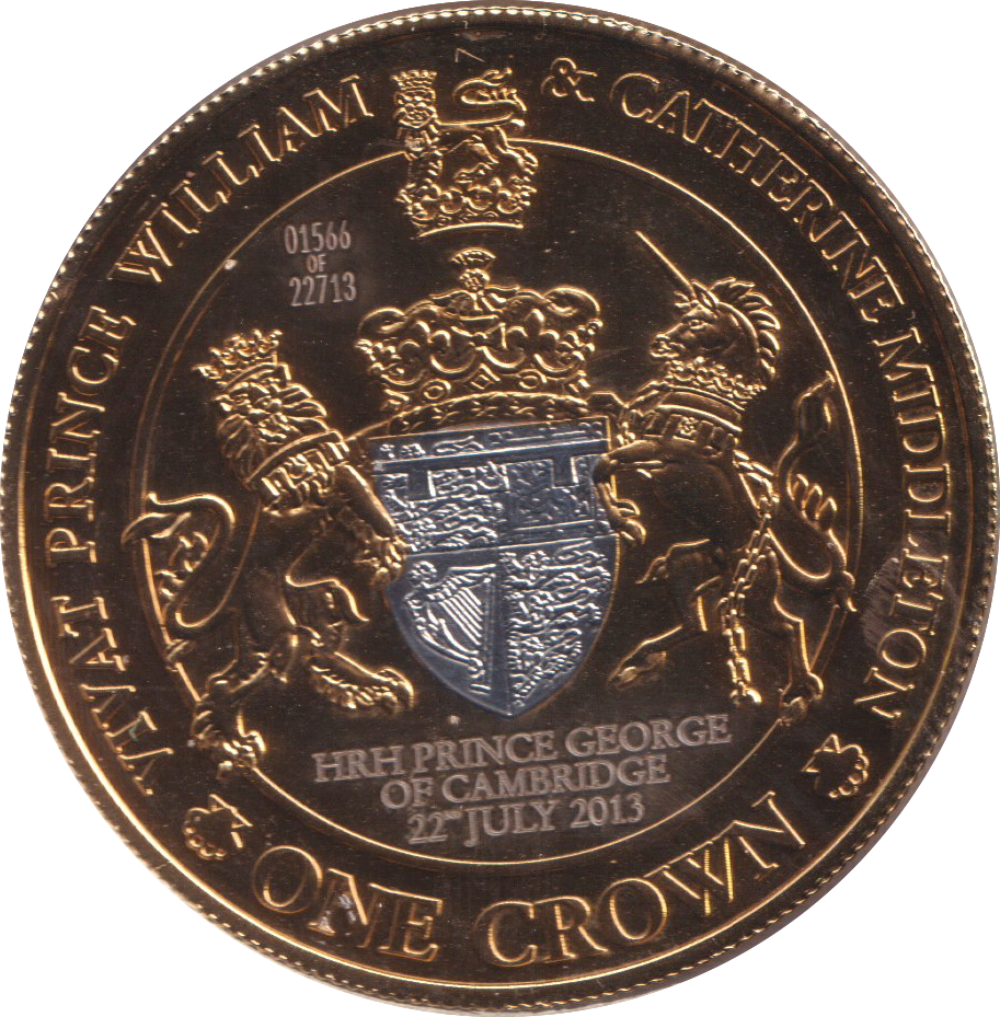2013 HRH PRINCE GEORGE OF CAMBRIDGE COMMEMORATIVE CROWN TRISTAN DA CUNHA
