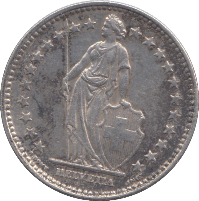 1937 SILVER SWITZERLAND 2 FRANC