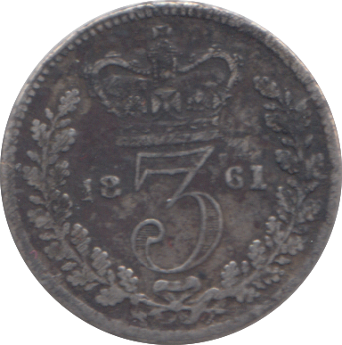 1861 THREEPENCE ( FINE )