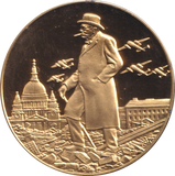 1974 SILVER GOLD PLATED WINSTON CHURCHILL THE BLITZ MEDALLION