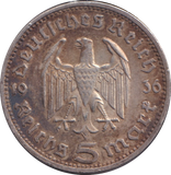 1934 SILVER 5 REICHSMARK GERMANY