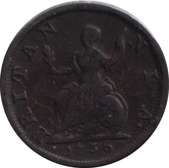 1736 FARTHING ( VF )