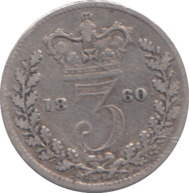 1860 THREEPENCE ( FINE )
