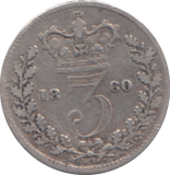 1860 THREEPENCE ( FINE )