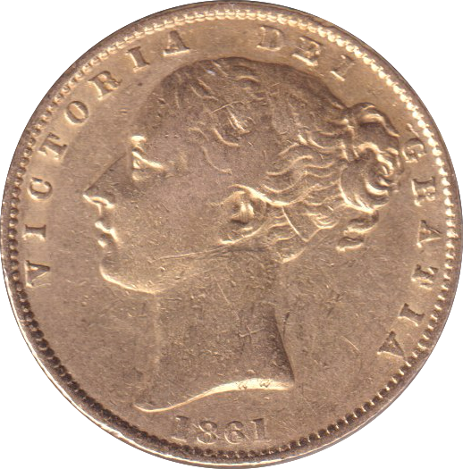 1861 GOLD SOVEREIGN ( VF )