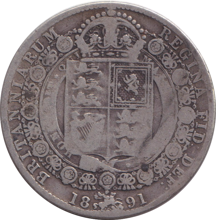 1891 HALFCROWN ( FINE )