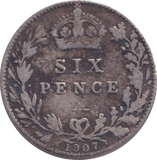 1907 SIXPENCE ( FINE )
