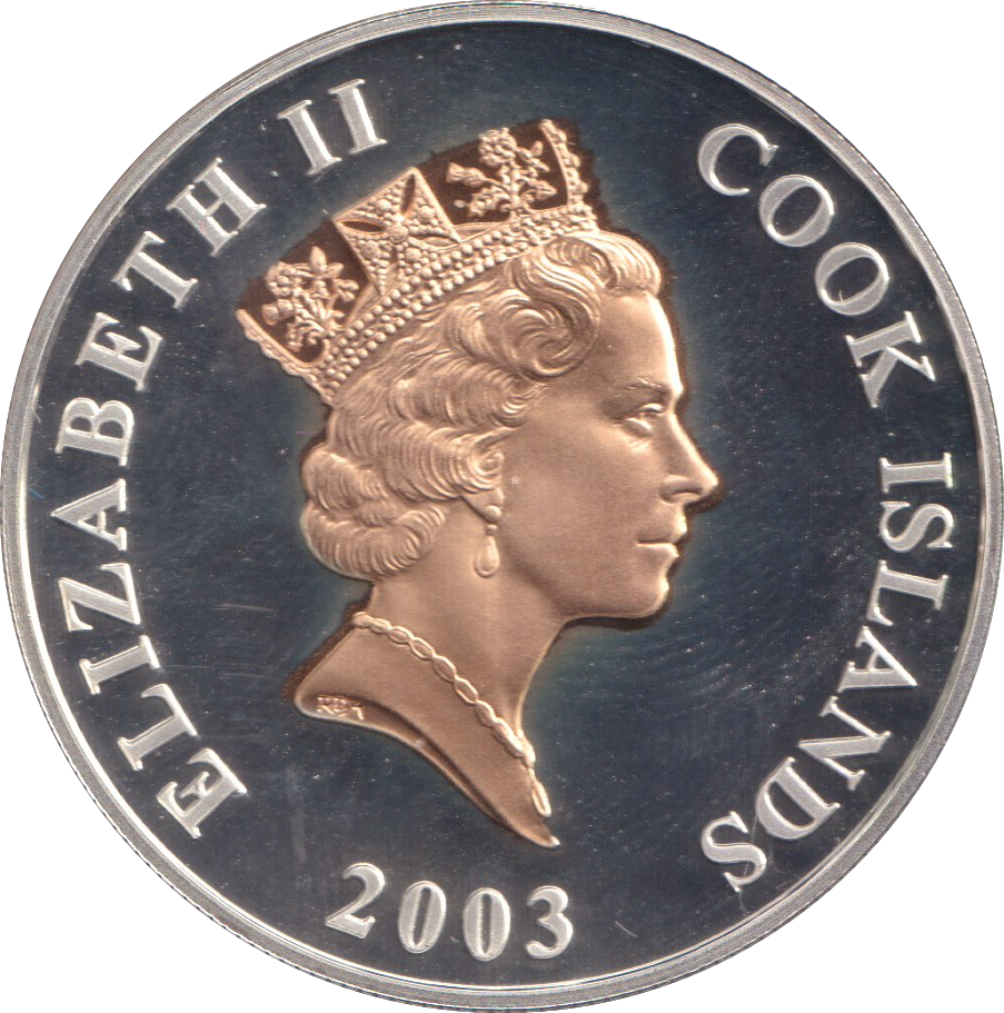 2003 SILVER PROOF ONE DOLLAR COOK ISLANDS