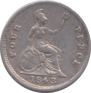 1843 FOURPENCE ( VF )