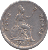 1843 FOURPENCE ( VF )