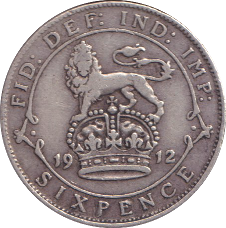 1912 SIXPENCE ( GF )